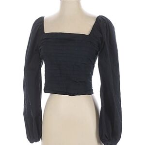 Abercrombie & Fitch Black Square Neck Blouse Size Small Cropped EUC